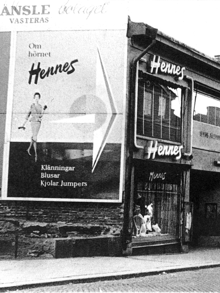 Black and white photo of one of H&M’s first stores in Västerås.