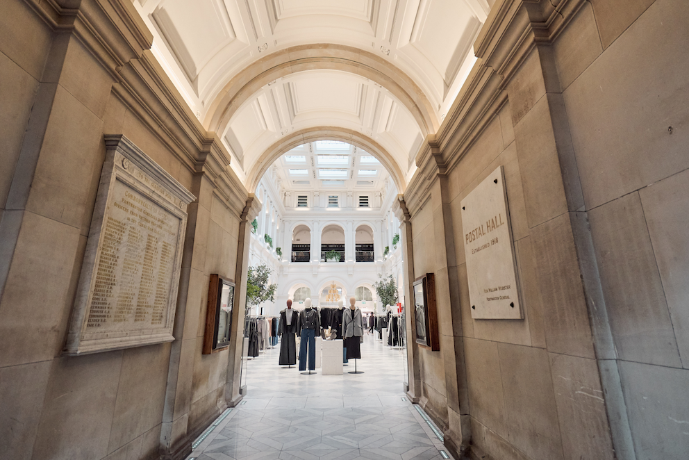 H&M store in Australia with an entrance that was formerly a renovated postal hall.