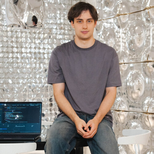 Portrait of H&M tech intern at Stockholm Head Office